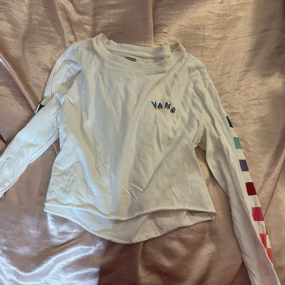 Long Sleeve Vans Crop Top